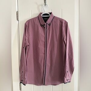 CONNOR Men’s Red Casual Button Down Shirt